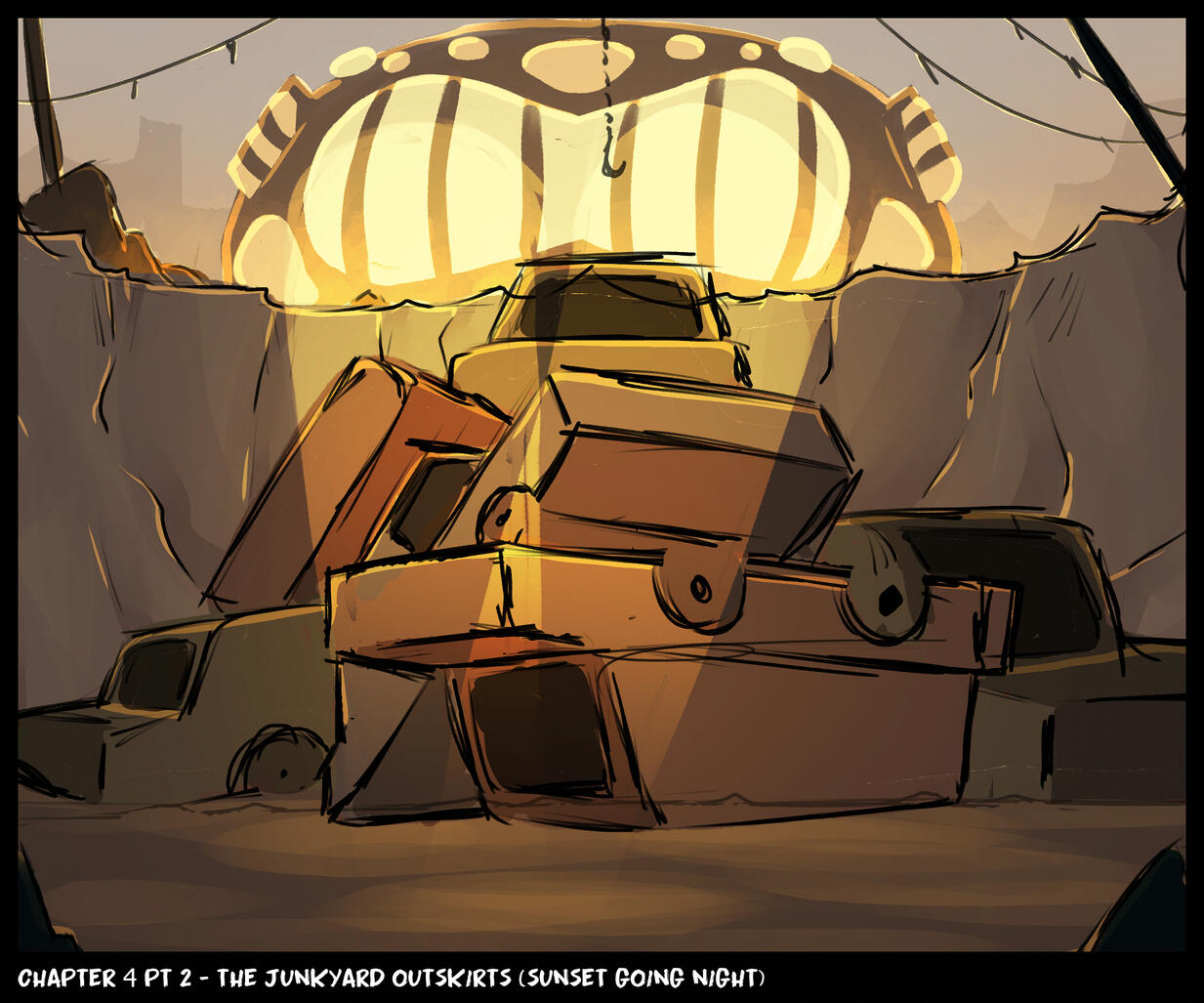#6 Chapter 4 pt 2 - The Junkyard Outskirts (Sunset going Night)
